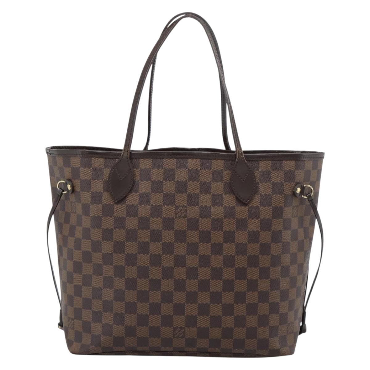 LOUIS VUITTON Damier Ebene Neverfull MM Tote Bag N51105 LV Auth 196097