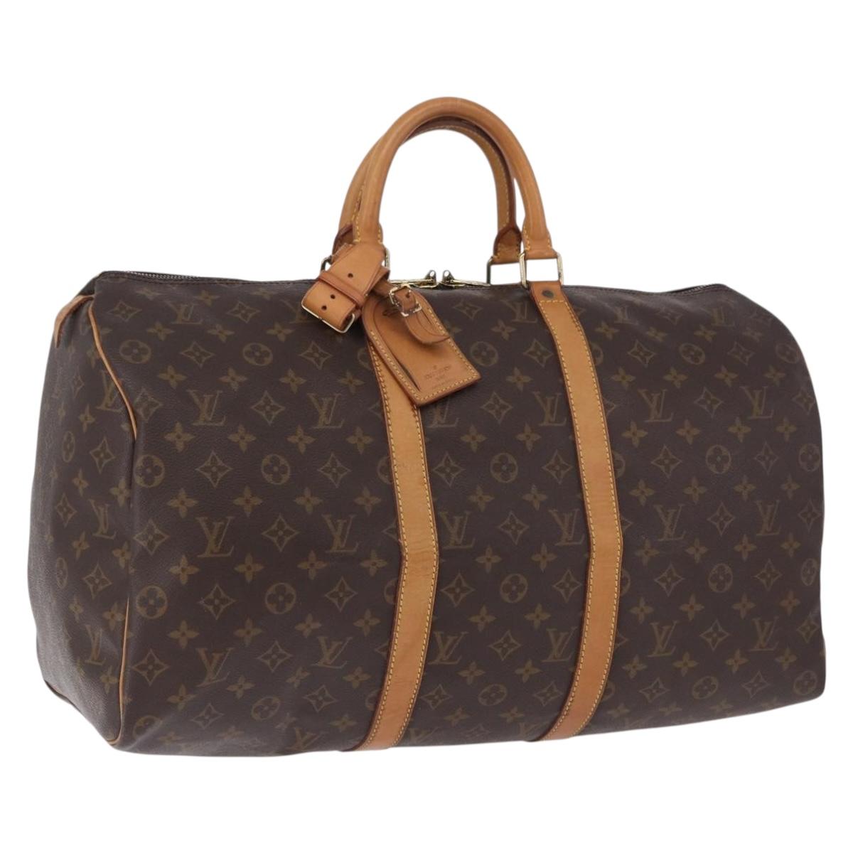 LOUIS VUITTON Monogram Keepall 50 Boston Bag M41426 LV Auth 196098A