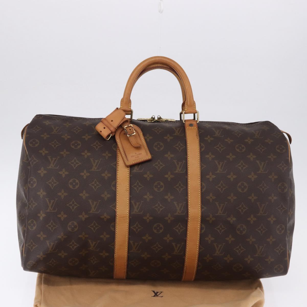 LOUIS VUITTON Monogram Keepall 50 Boston Bag M41426 LV Auth 196098A