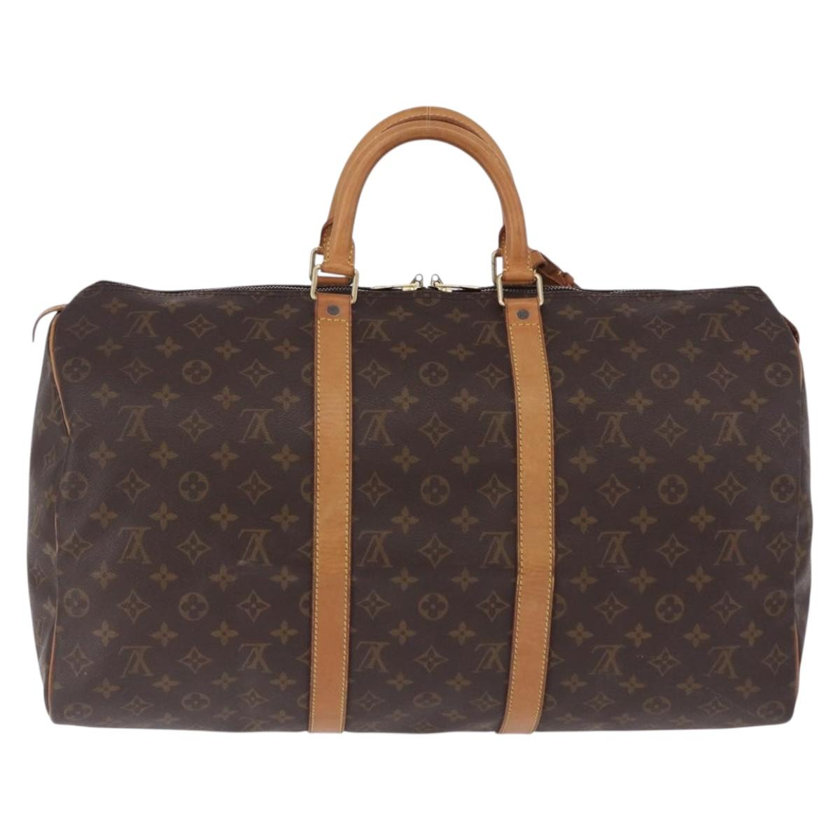 LOUIS VUITTON Monogram Keepall 50 Boston Bag M41426 LV Auth 196098A