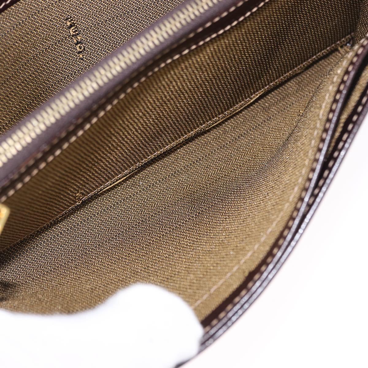 FENDI Zucca Canvas Long Wallet Black Brown Auth 196107V