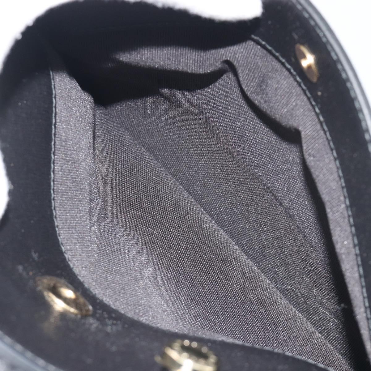FURLA Hand Bag Leather 2way Black Gold Tone Auth 196110A