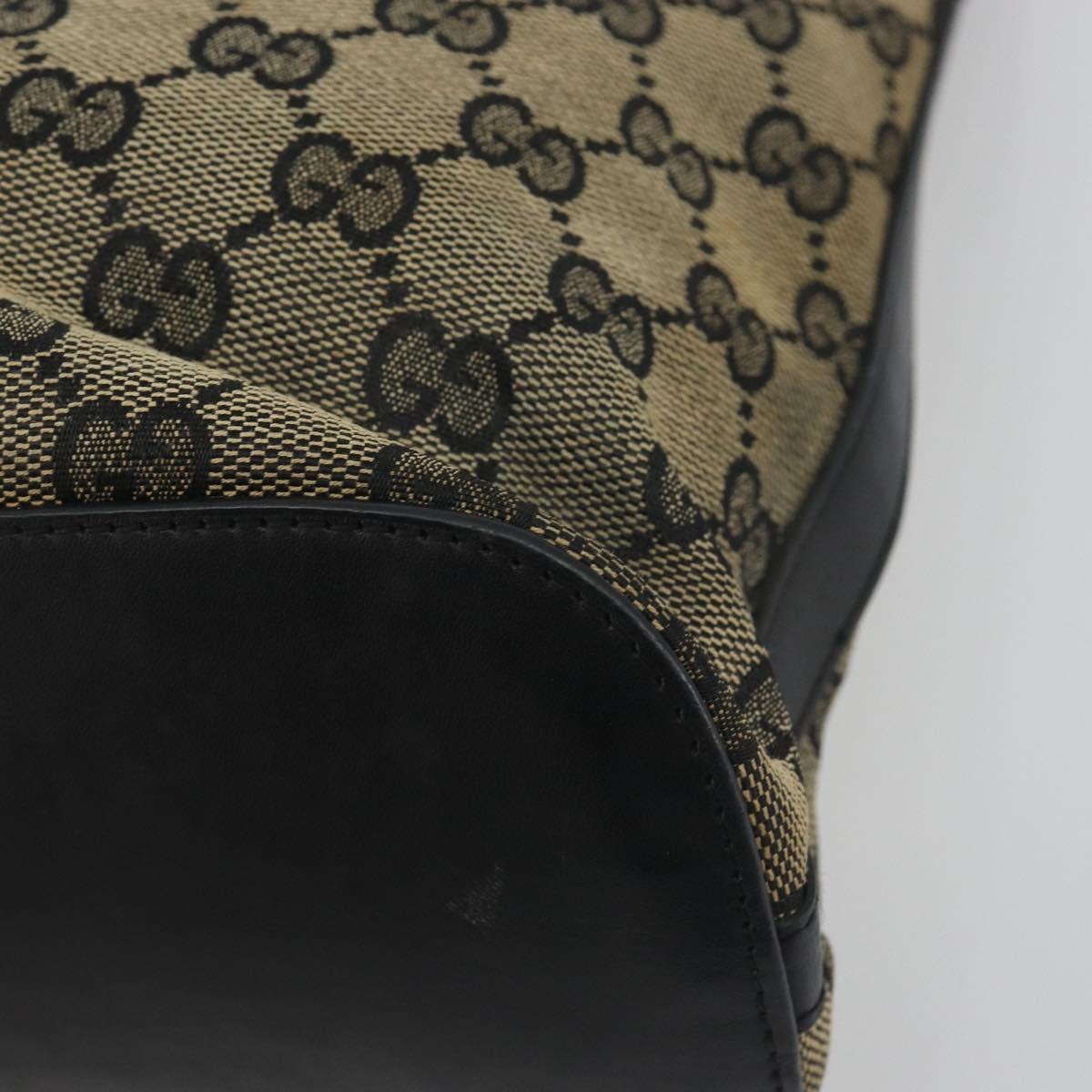 GUCCI GG Canvas Shoulder Bag Black Gold Tone 001.4286 Auth 196111