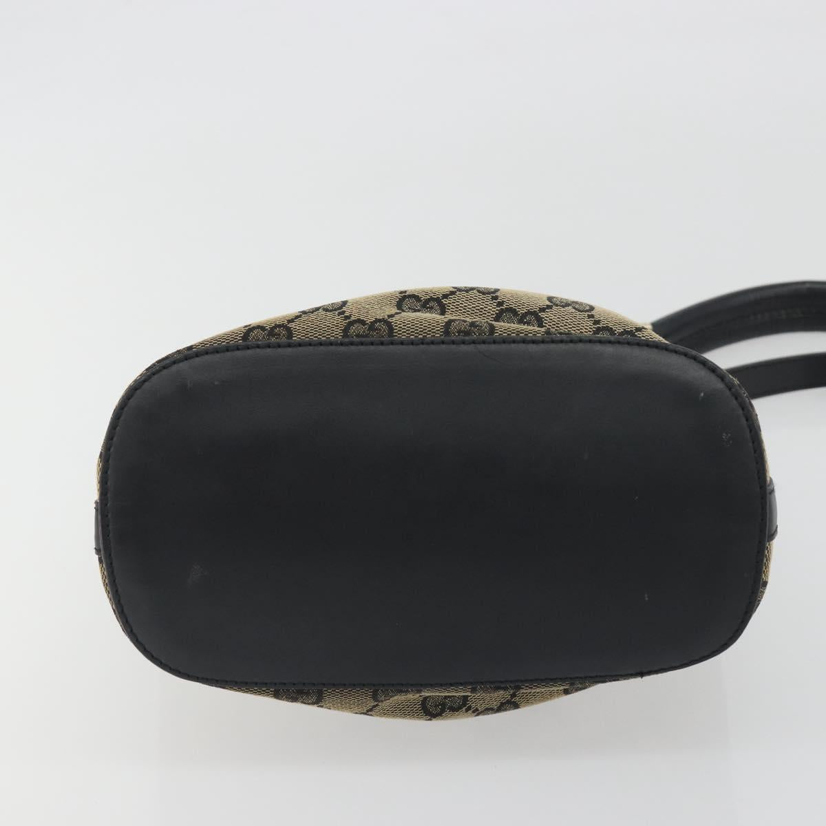 GUCCI GG Canvas Shoulder Bag Black Gold Tone 001.4286 Auth 196111