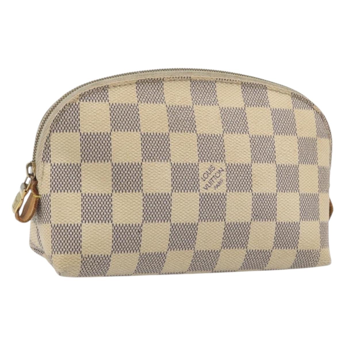 LOUIS VUITTON Damier Azur Pochette Cosmetic PM Pouch N60024 LV Auth 196115