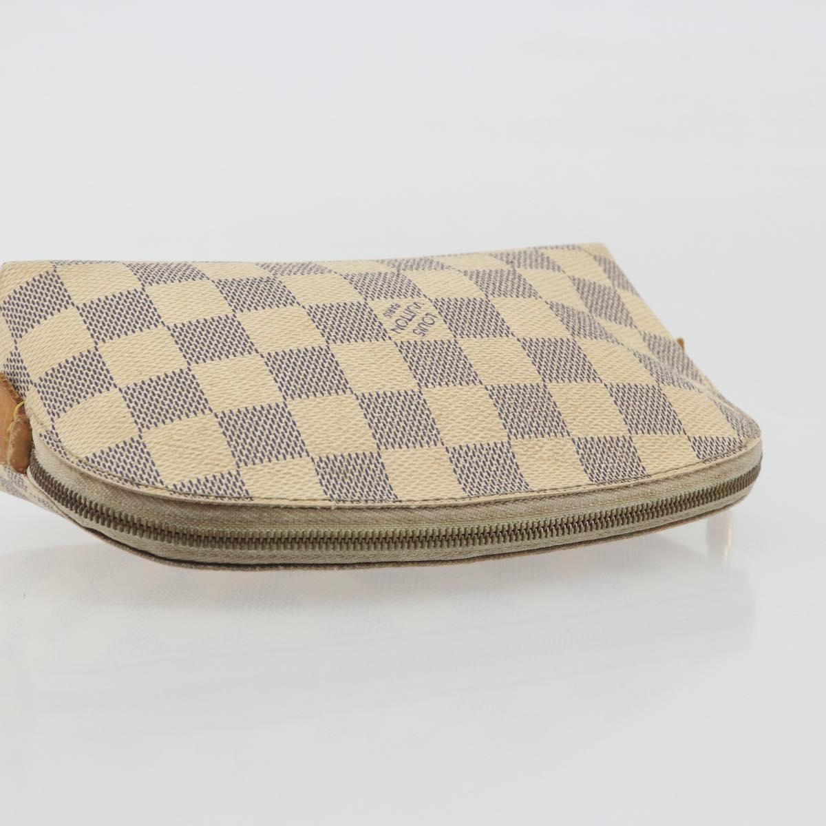 LOUIS VUITTON Damier Azur Pochette Cosmetic PM Pouch N60024 LV Auth 196115