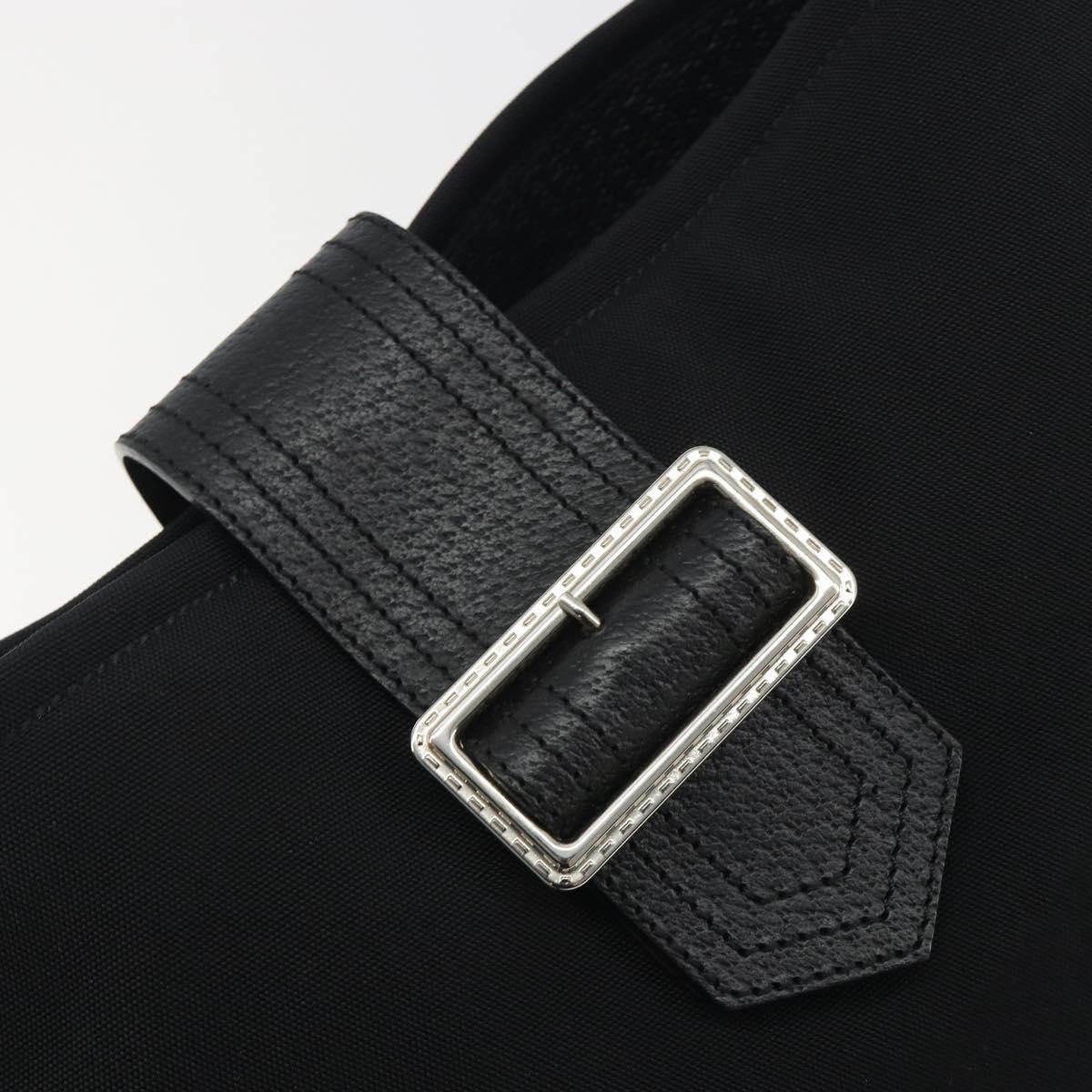 BURBERRY Shoulder Bag Canvas Black Silver Auth 196119
