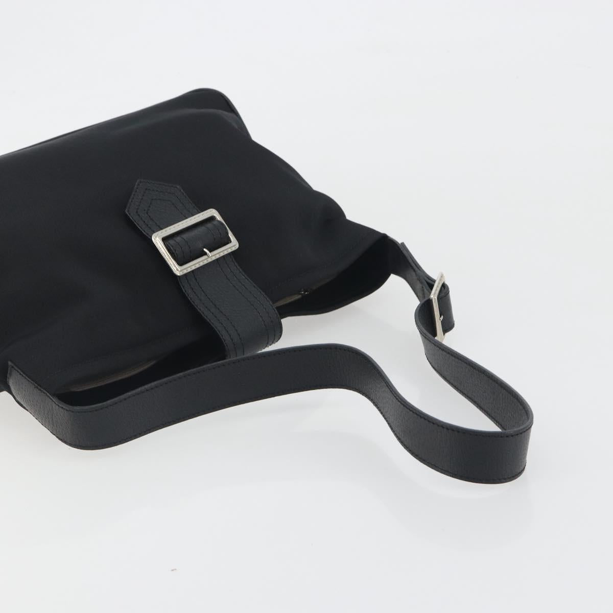 BURBERRY Shoulder Bag Canvas Black Silver Auth 196119