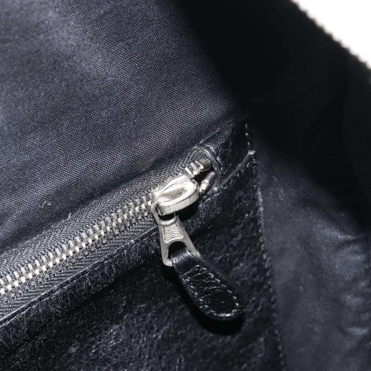 BALENCIAGA Barbes Medium Shopper Tote Bag Leather Black White 480792 Auth 196122