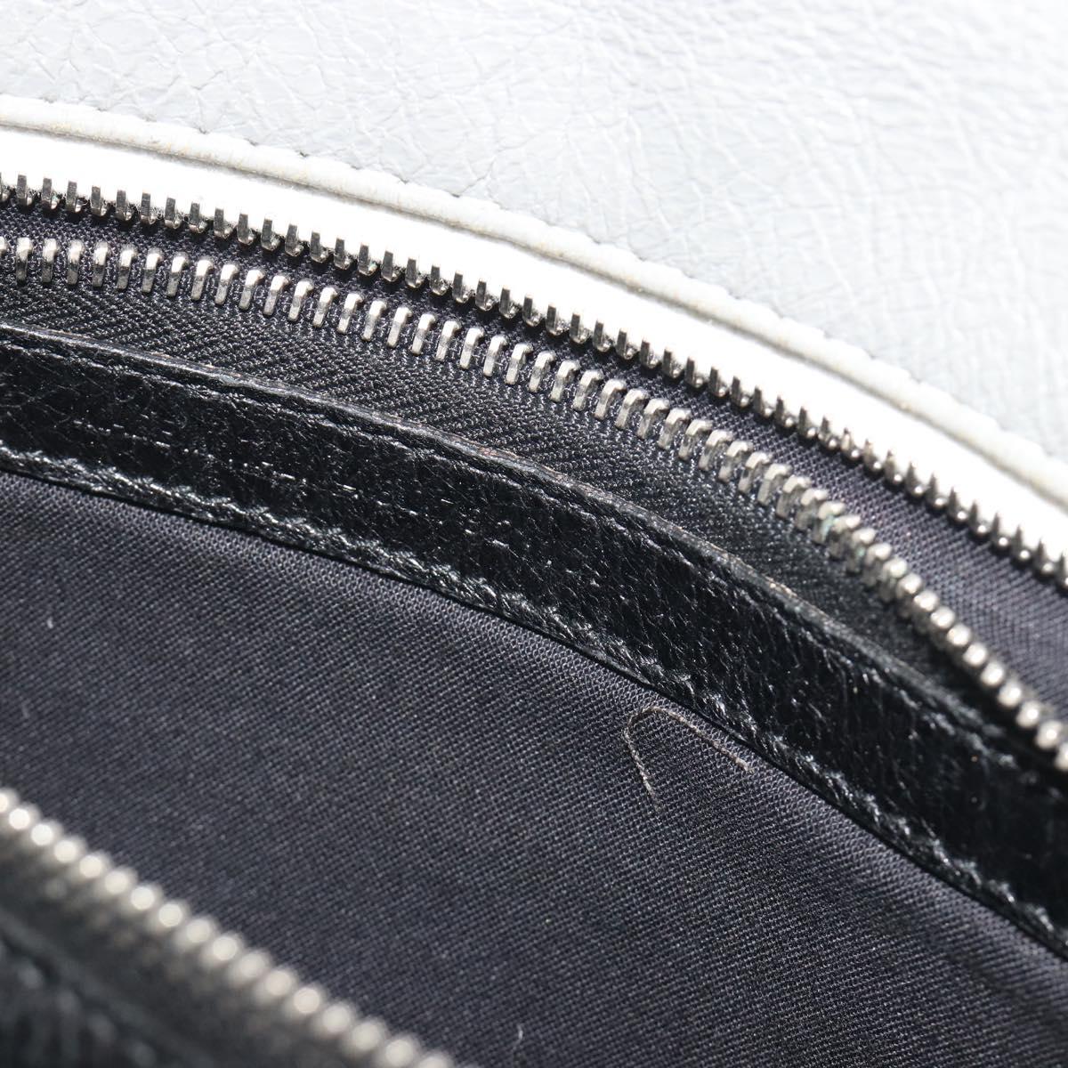 BALENCIAGA Barbes Medium Shopper Tote Bag Leather Black White 480792 Auth 196122
