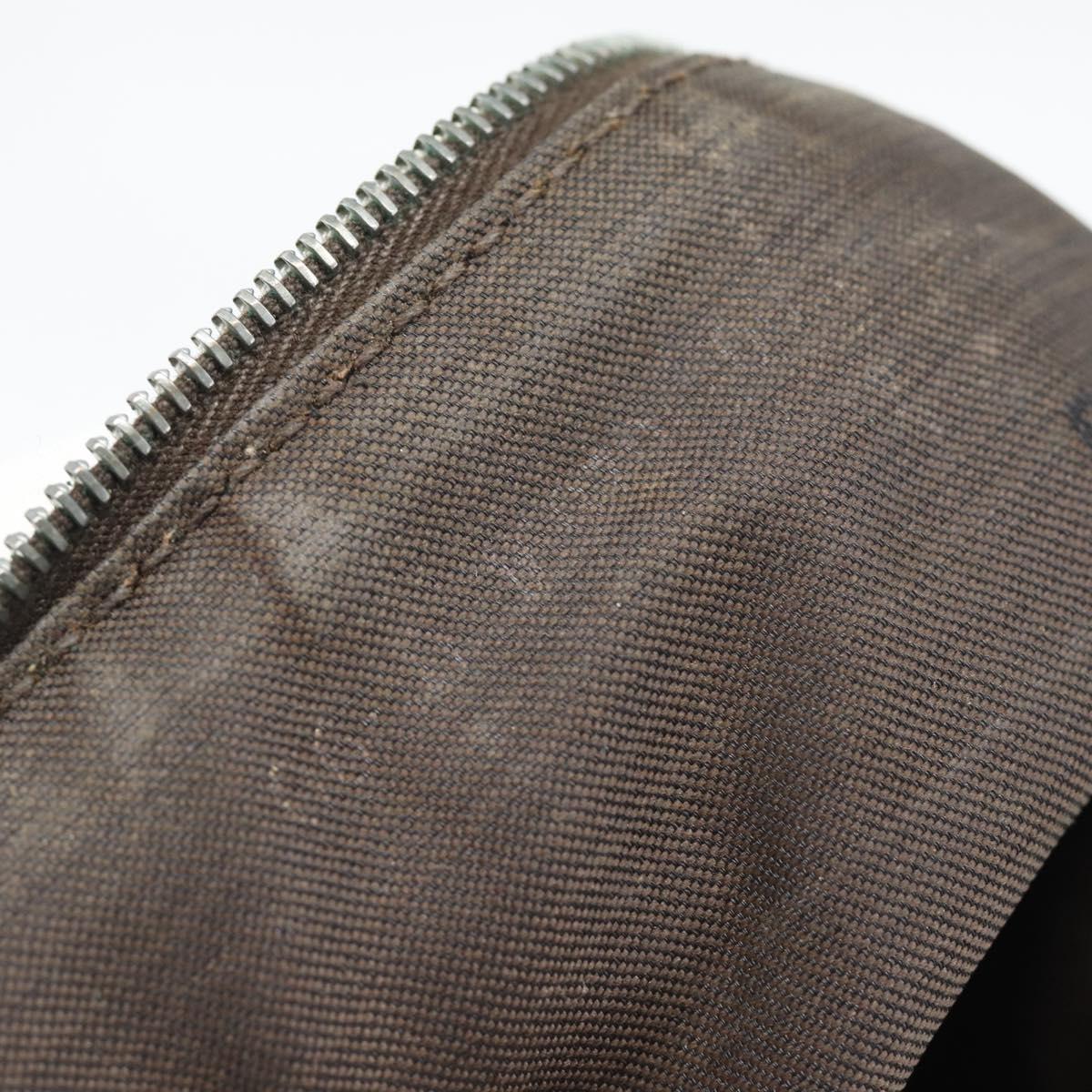 FENDI Zucca Canvas Shoulder Bag Brown Silver Auth 196126