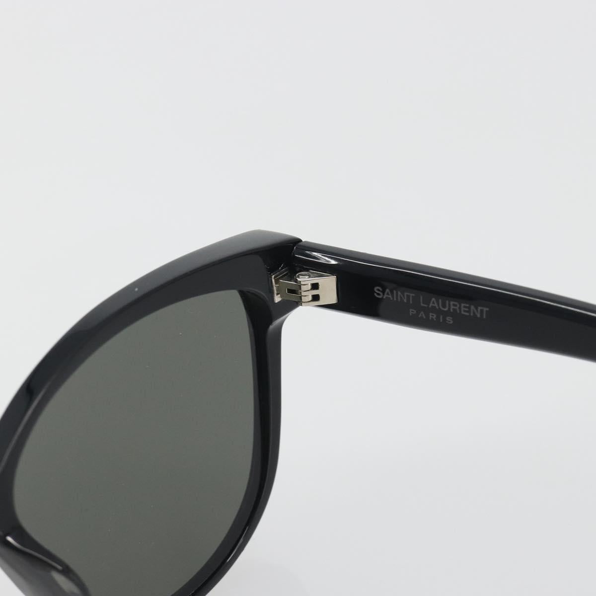 SAINT LAURENT Sunglasses Plastic Black Silver Auth 196140A