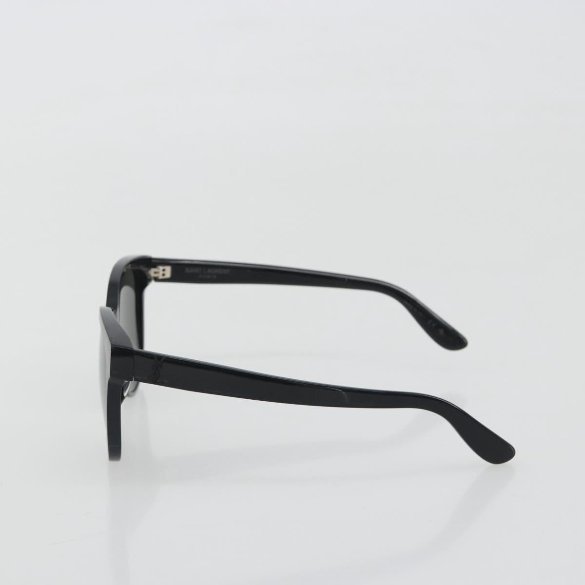 SAINT LAURENT Sunglasses Plastic Black Silver Auth 196140A