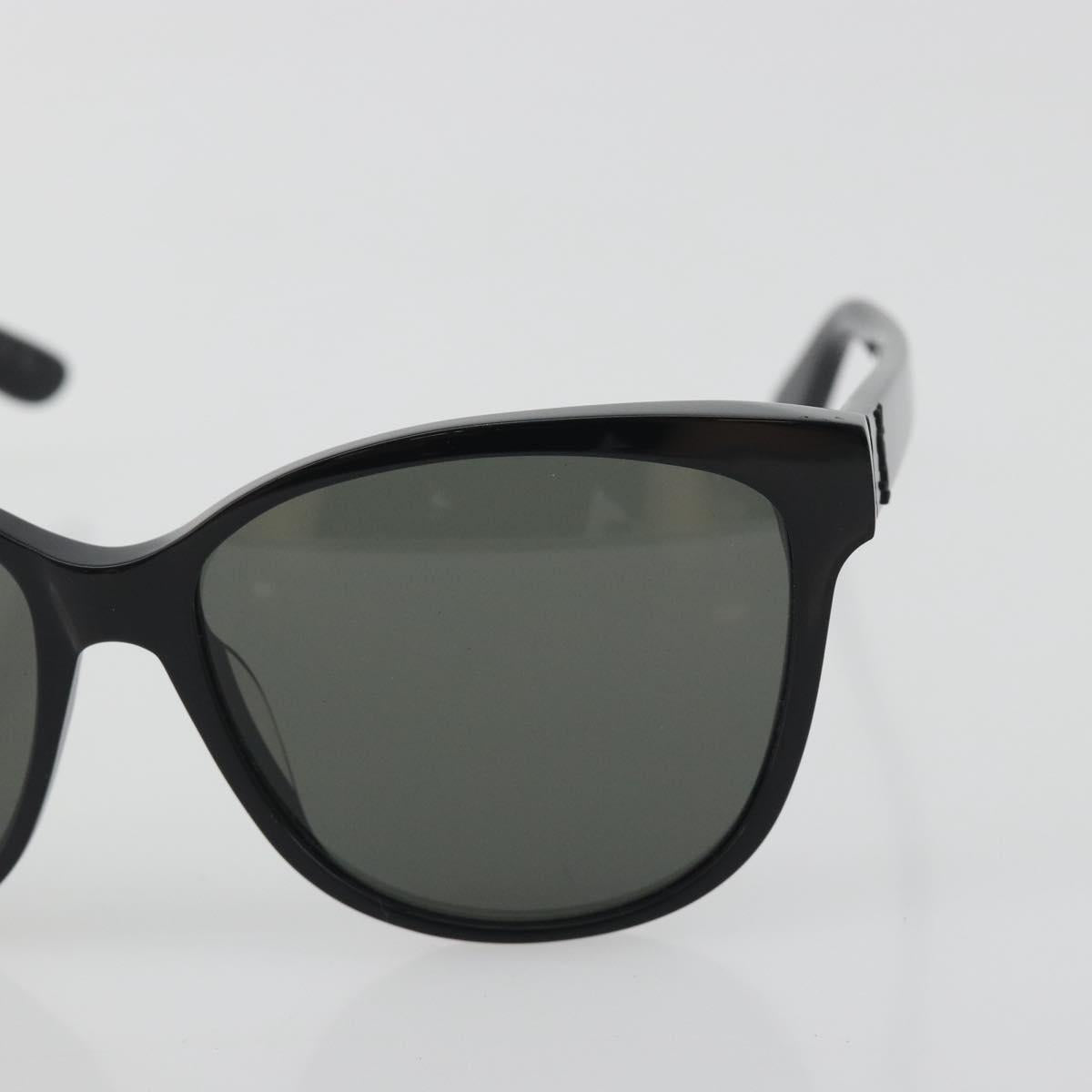 SAINT LAURENT Sunglasses Plastic Black Silver Auth 196140A