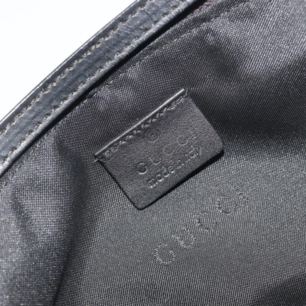 GUCCI GG Canvas Accessory Pouch Black Silver 039.1103 Auth 196141