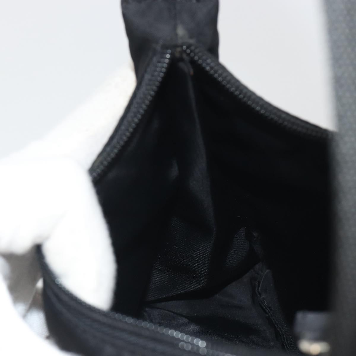 PRADA Hand Bag Nylon Black Silver Auth 196143A
