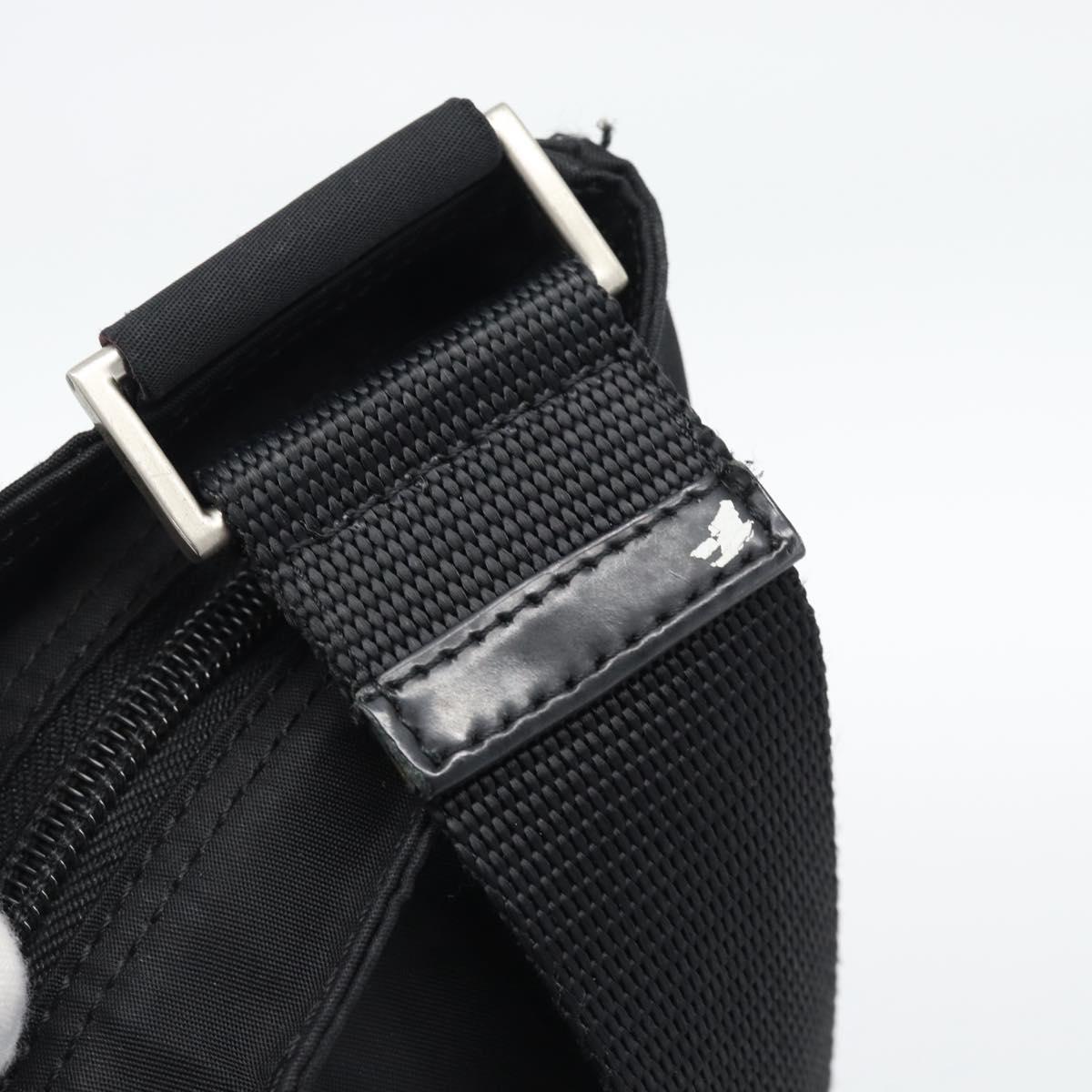 PRADA Shoulder Bag Nylon Black Silver Auth 196146A