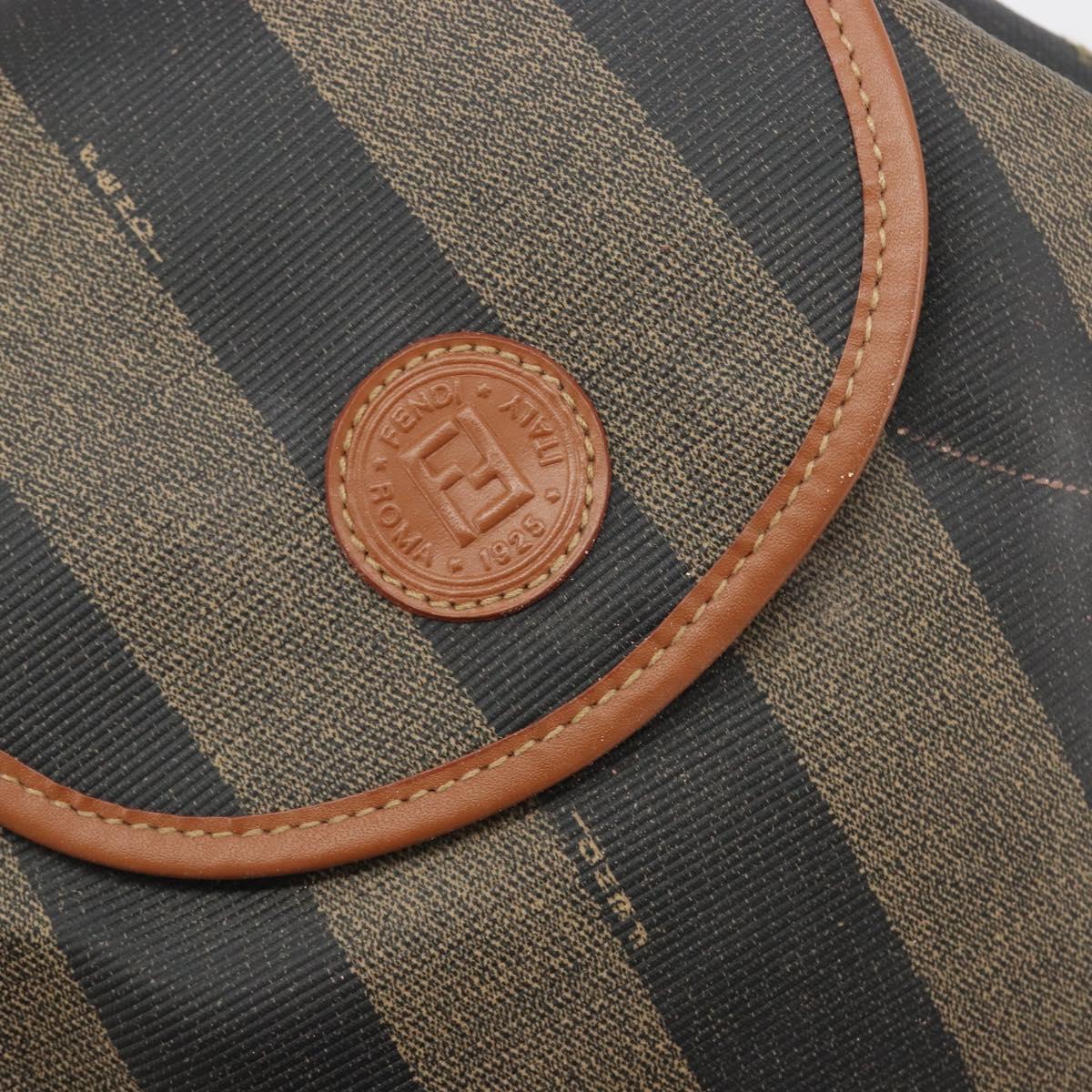 FENDI Pecan Backpack PVC Leather Brown Gold Tone Auth 196153