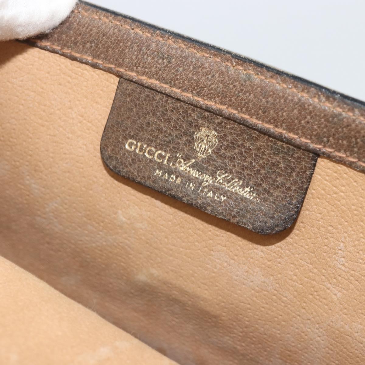 GUCCI GG Supreme Web Sherry Line Clutch Bag PVC Beige Gold 83.01.006 Auth 196154