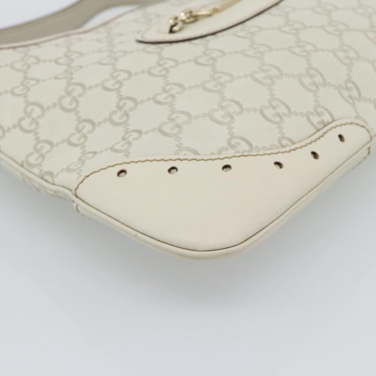 GUCCI GuccissimaGG Shoulder Bag Leather Ivory Gold Tone 145778 Auth 196158A