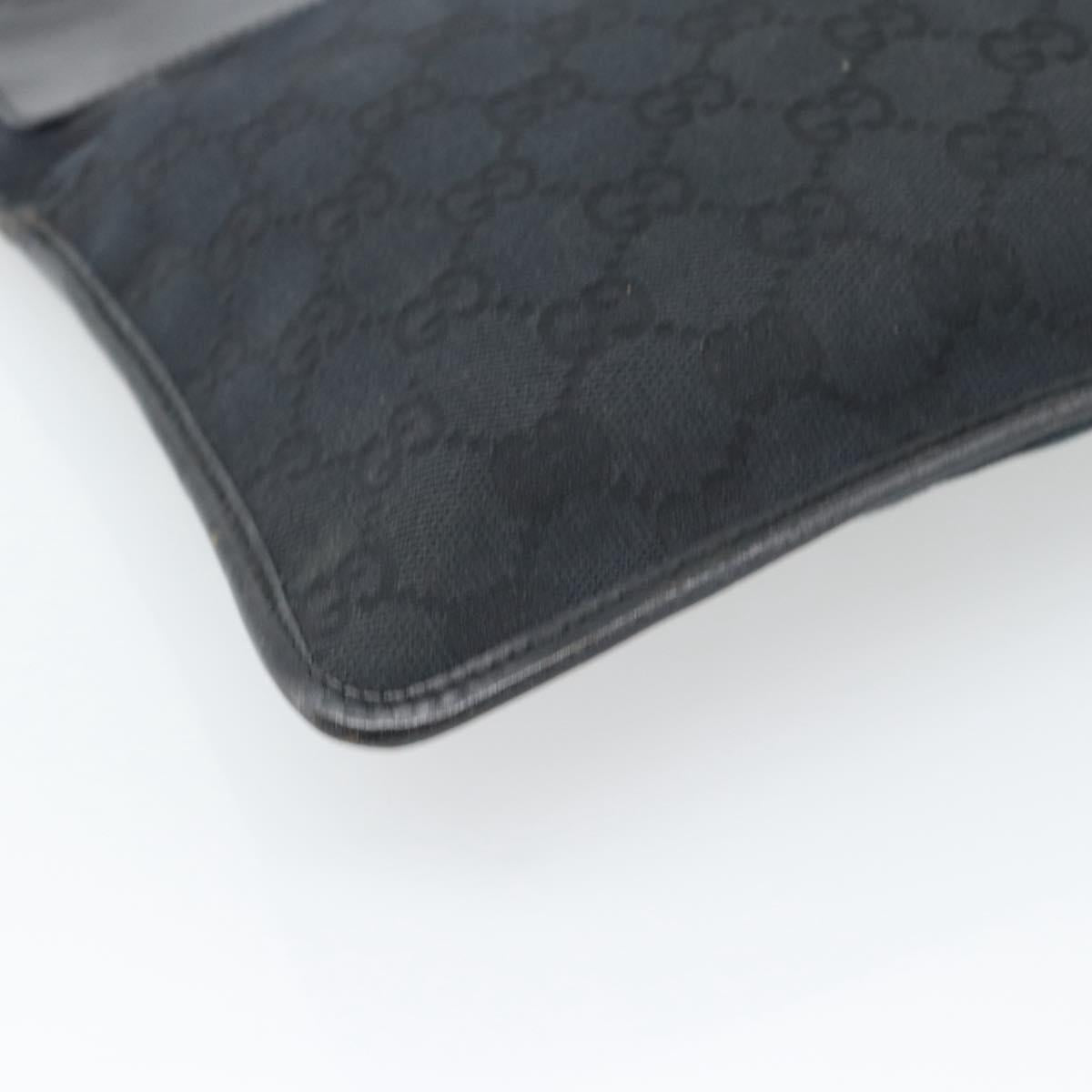 GUCCI GG Canvas Shoulder Bag Black Silver 019.0348 Auth 196159