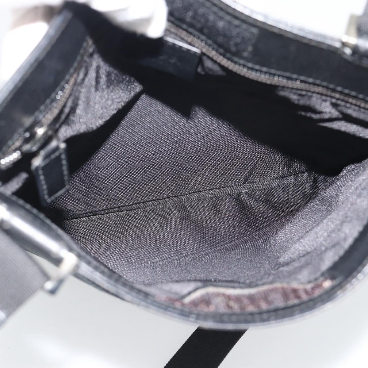GUCCI GG Canvas Shoulder Bag Black Silver 019.0348 Auth 196159