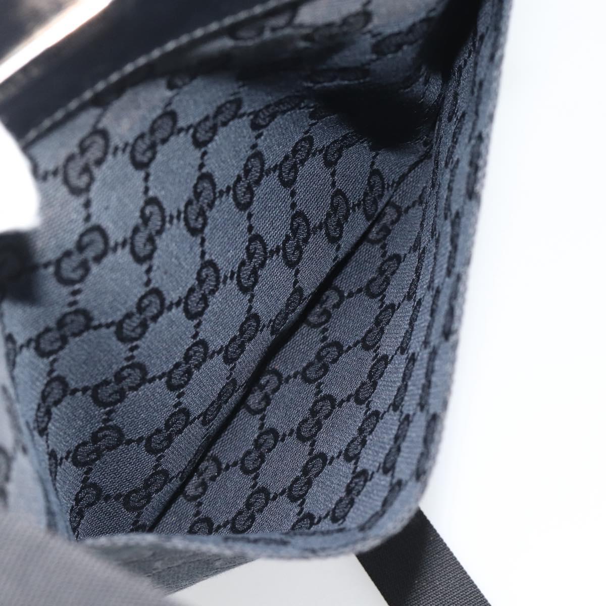 GUCCI GG Canvas Shoulder Bag Black Silver 019.0348 Auth 196159