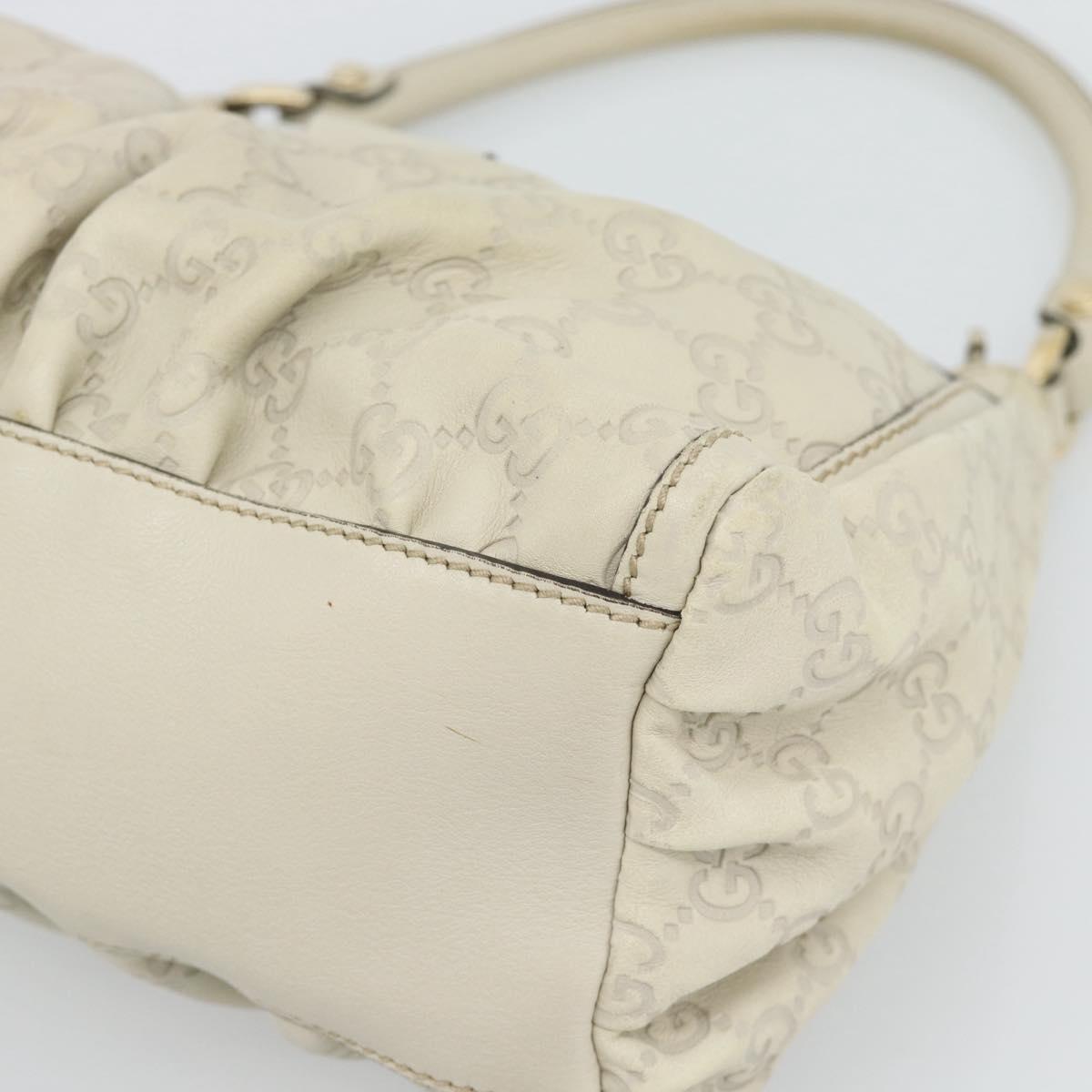 GUCCI GuccissimaGG Abbey Shoulder Bag Leather Ivory Gold 190525 Auth 196160A