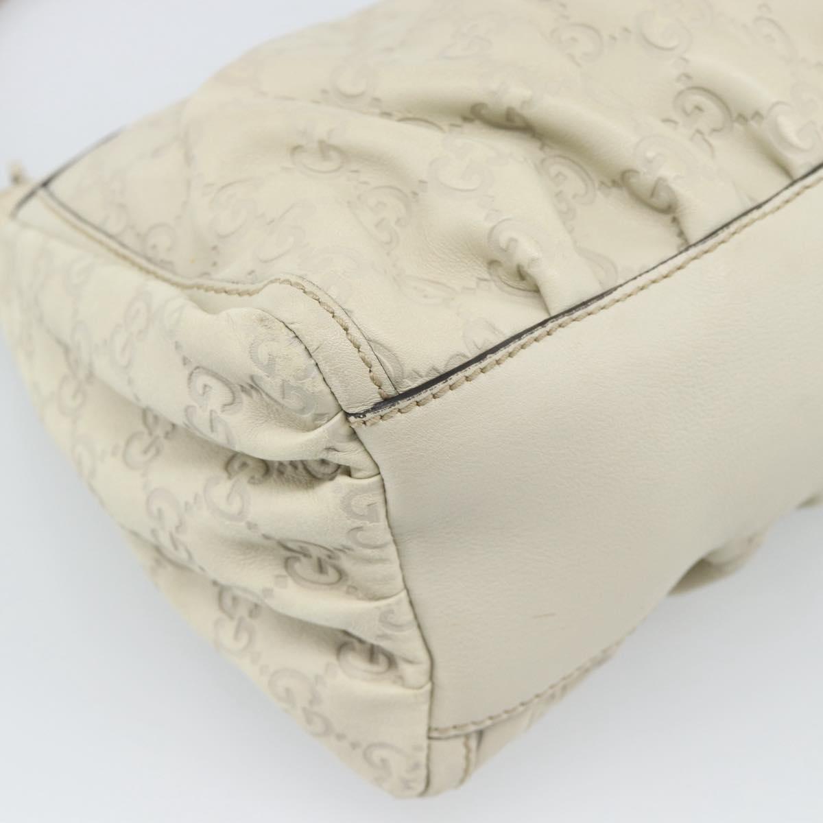 GUCCI GuccissimaGG Abbey Shoulder Bag Leather Ivory Gold 190525 Auth 196160A