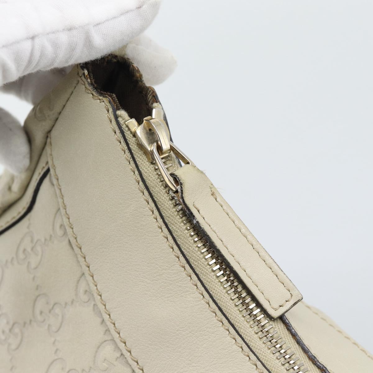GUCCI GuccissimaGG Abbey Shoulder Bag Leather Ivory Gold 190525 Auth 196160A