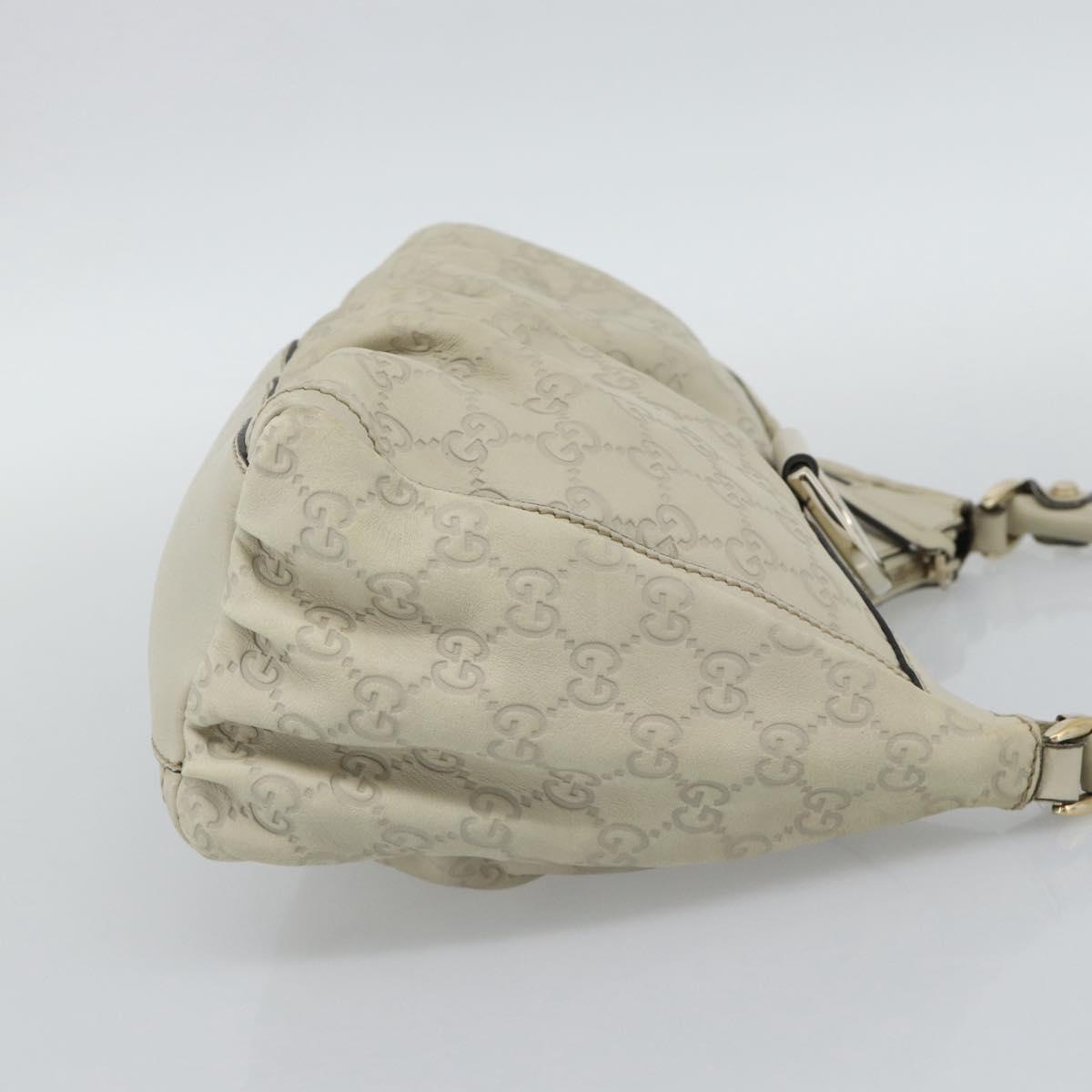GUCCI GuccissimaGG Abbey Shoulder Bag Leather Ivory Gold 190525 Auth 196160A