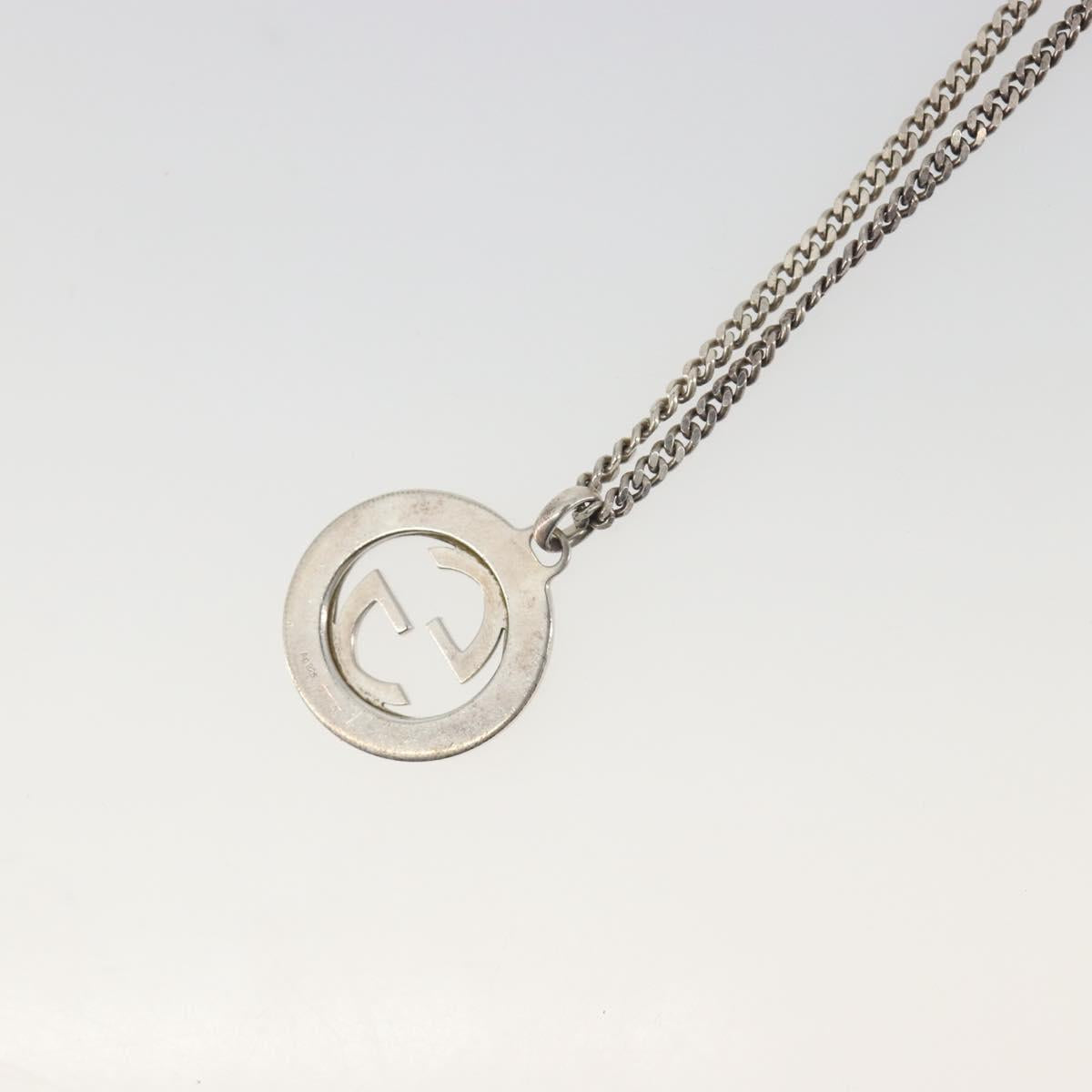 GUCCI Interlocking G Necklace Ag925 Silver Auth 196163A