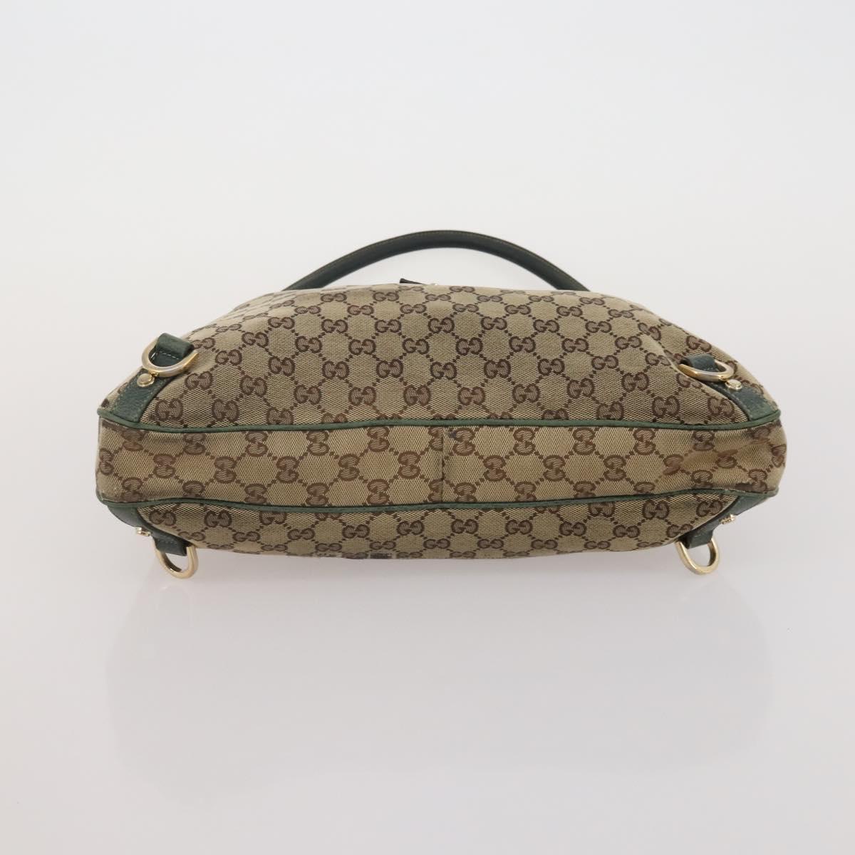 GUCCI GG Canvas GG Supreme Web Sherry Line Hand Bag PVC 3 Set Beige Auth 196165