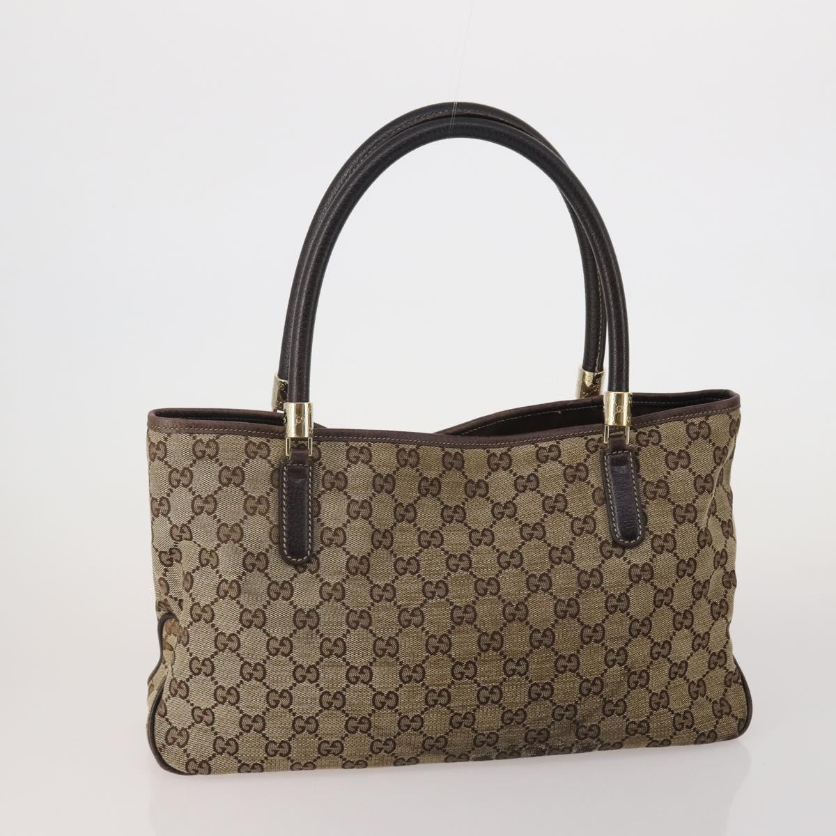 GUCCI GG Canvas GG Supreme Web Sherry Line Hand Bag PVC 3 Set Beige Auth 196165