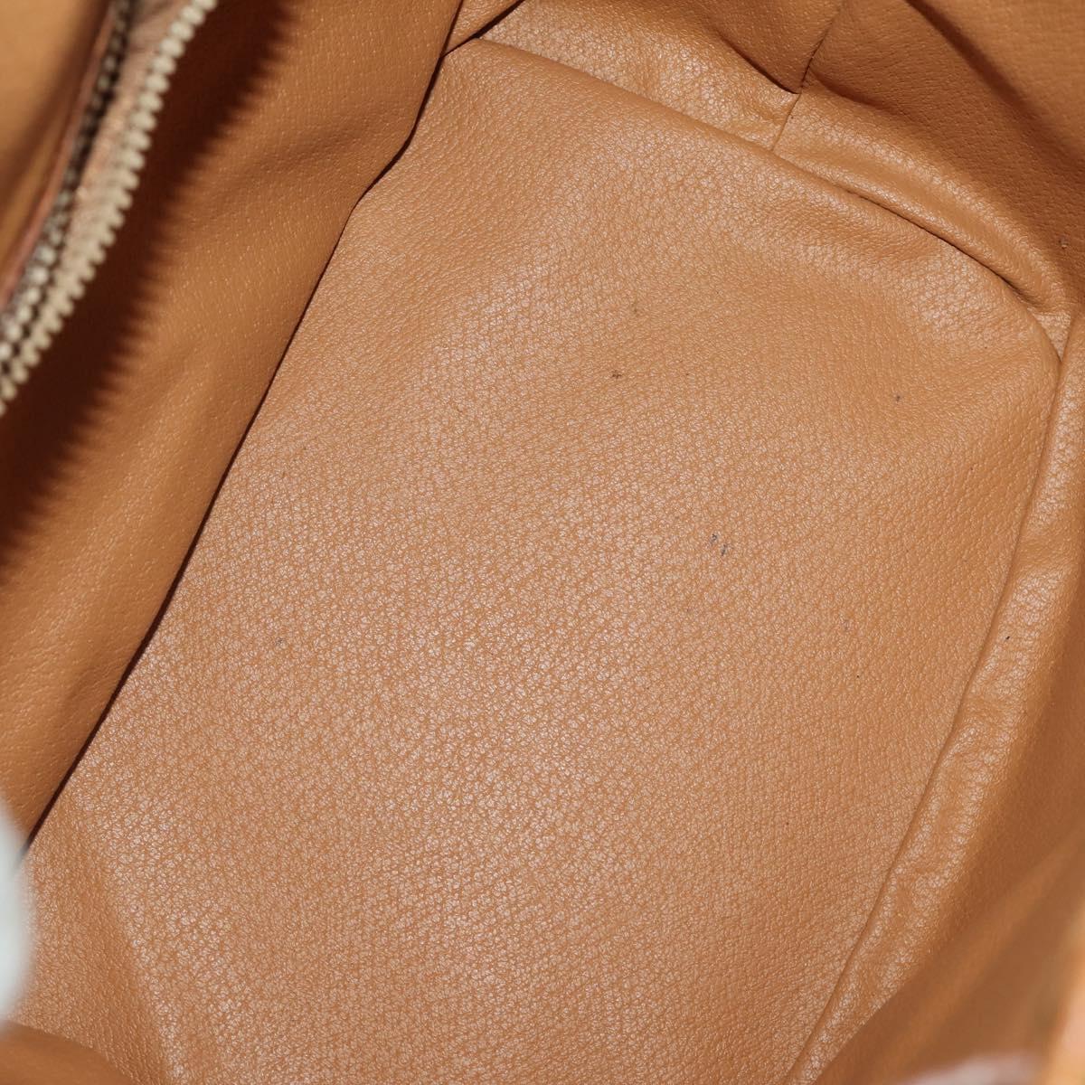 CELINE Macadam Canvas Shoulder Bag PVC Leather 3 Set Brown Beige Auth 196166