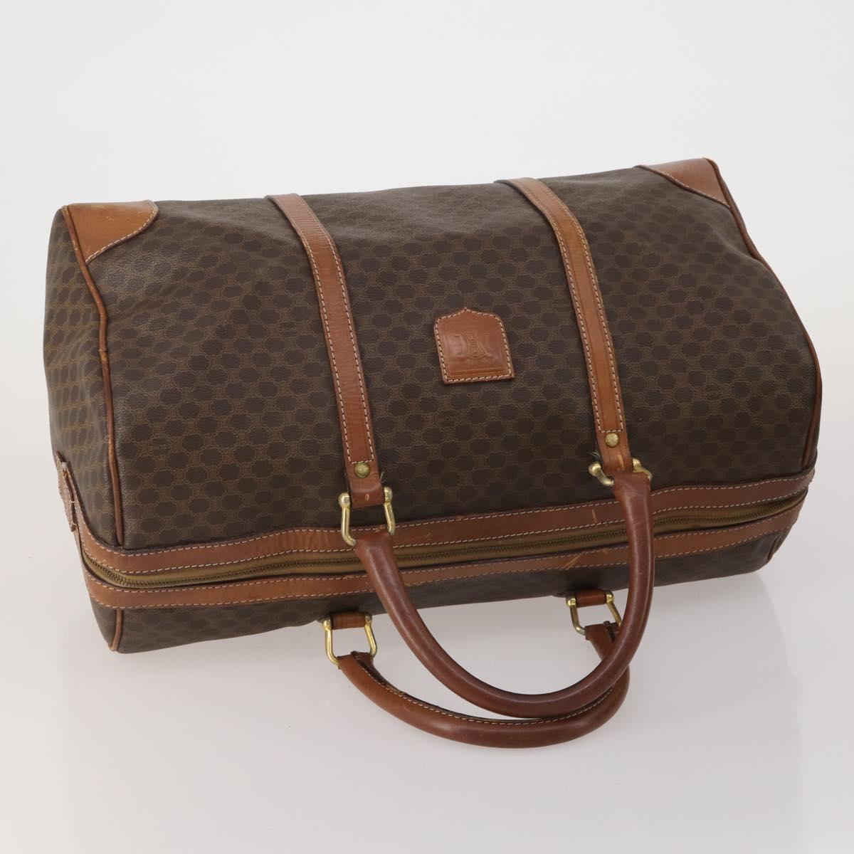 CELINE Macadam Canvas Shoulder Bag PVC Leather 3 Set Brown Beige Auth 196166