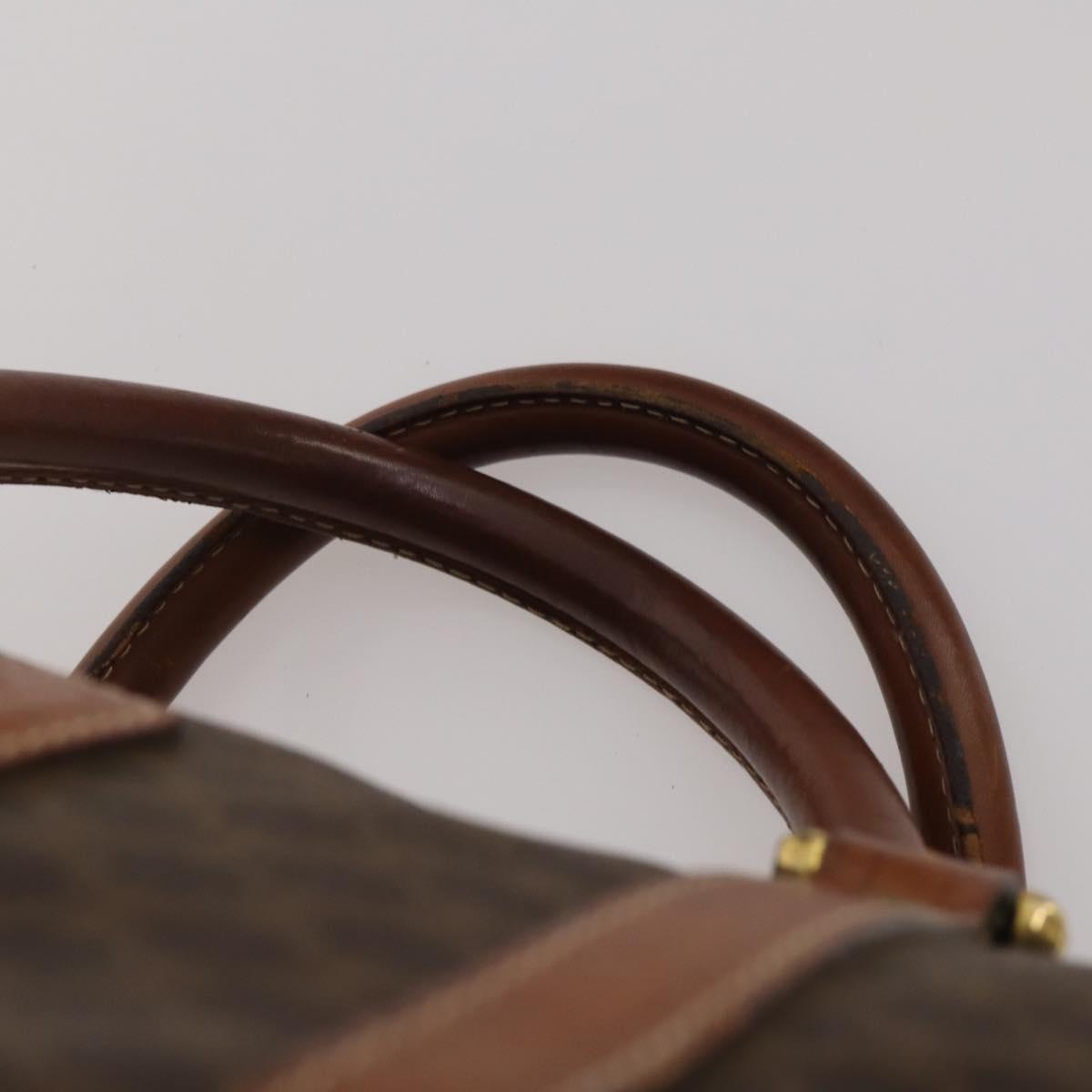 CELINE Macadam Canvas Shoulder Bag PVC Leather 3 Set Brown Beige Auth 196166