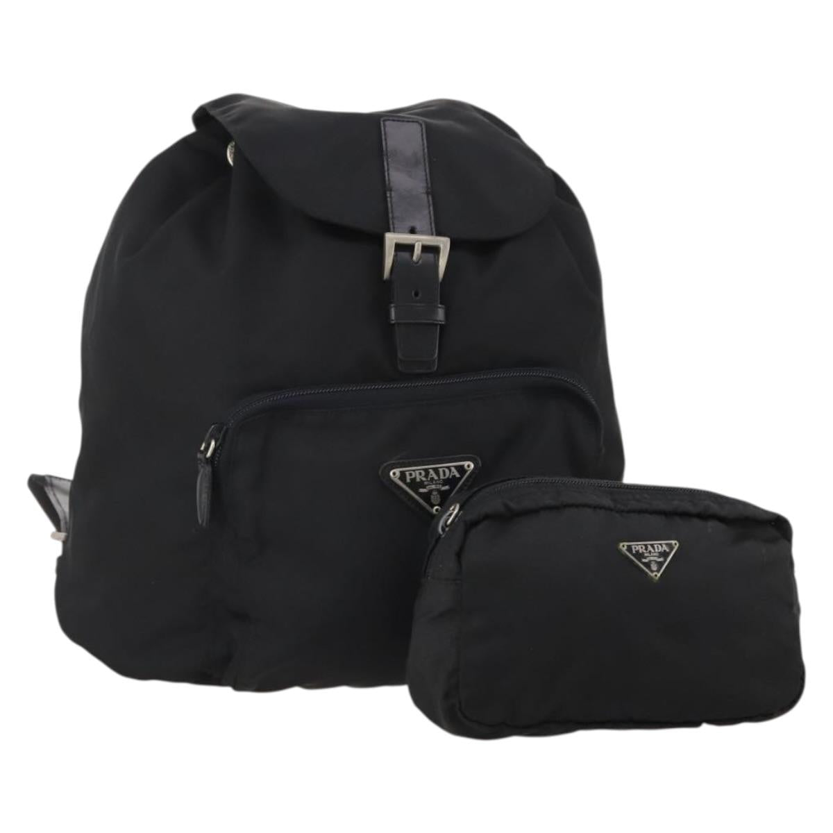 PRADA Pouch Nylon 2 Set Black Auth 196167