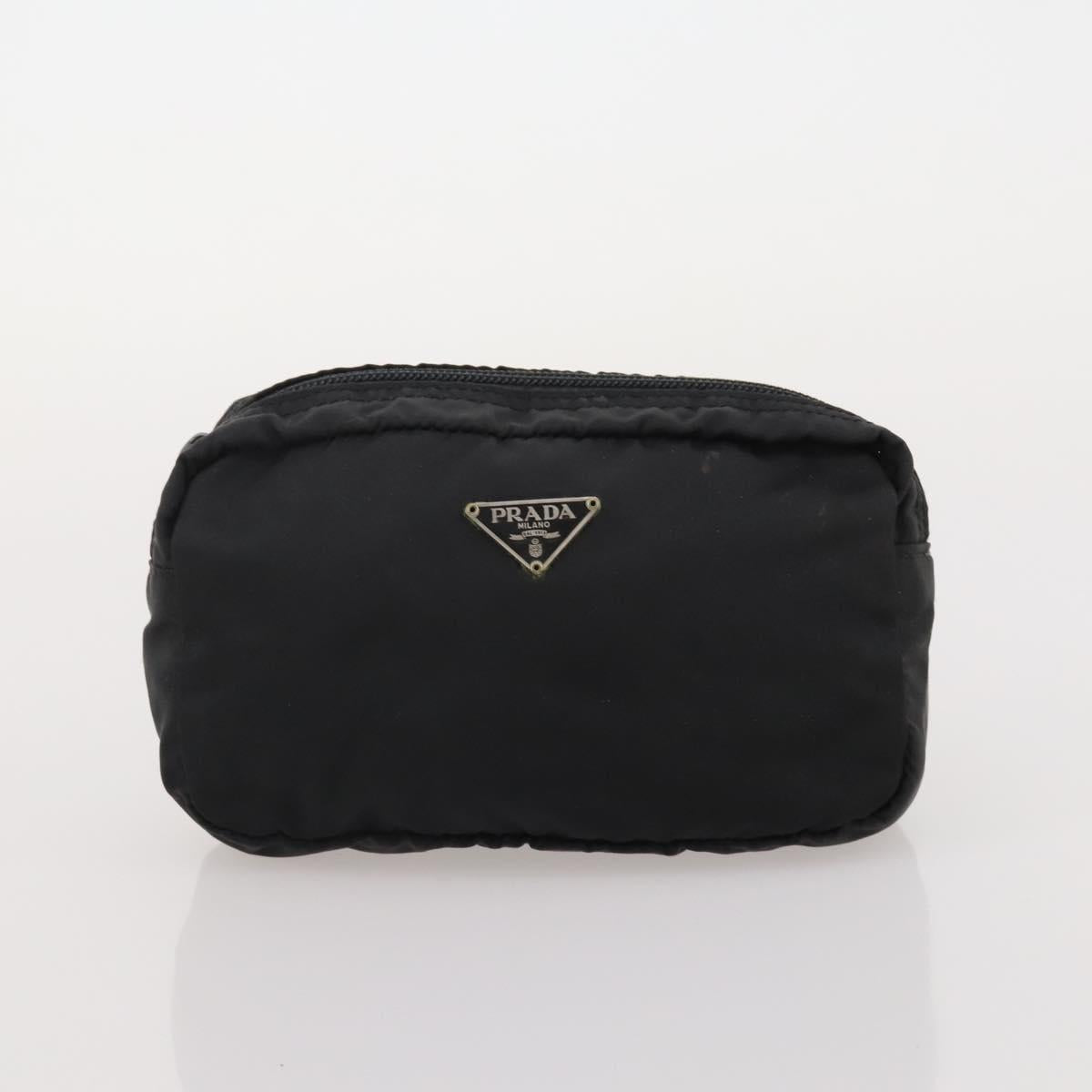 PRADA Pouch Nylon 2 Set Black Auth 196167