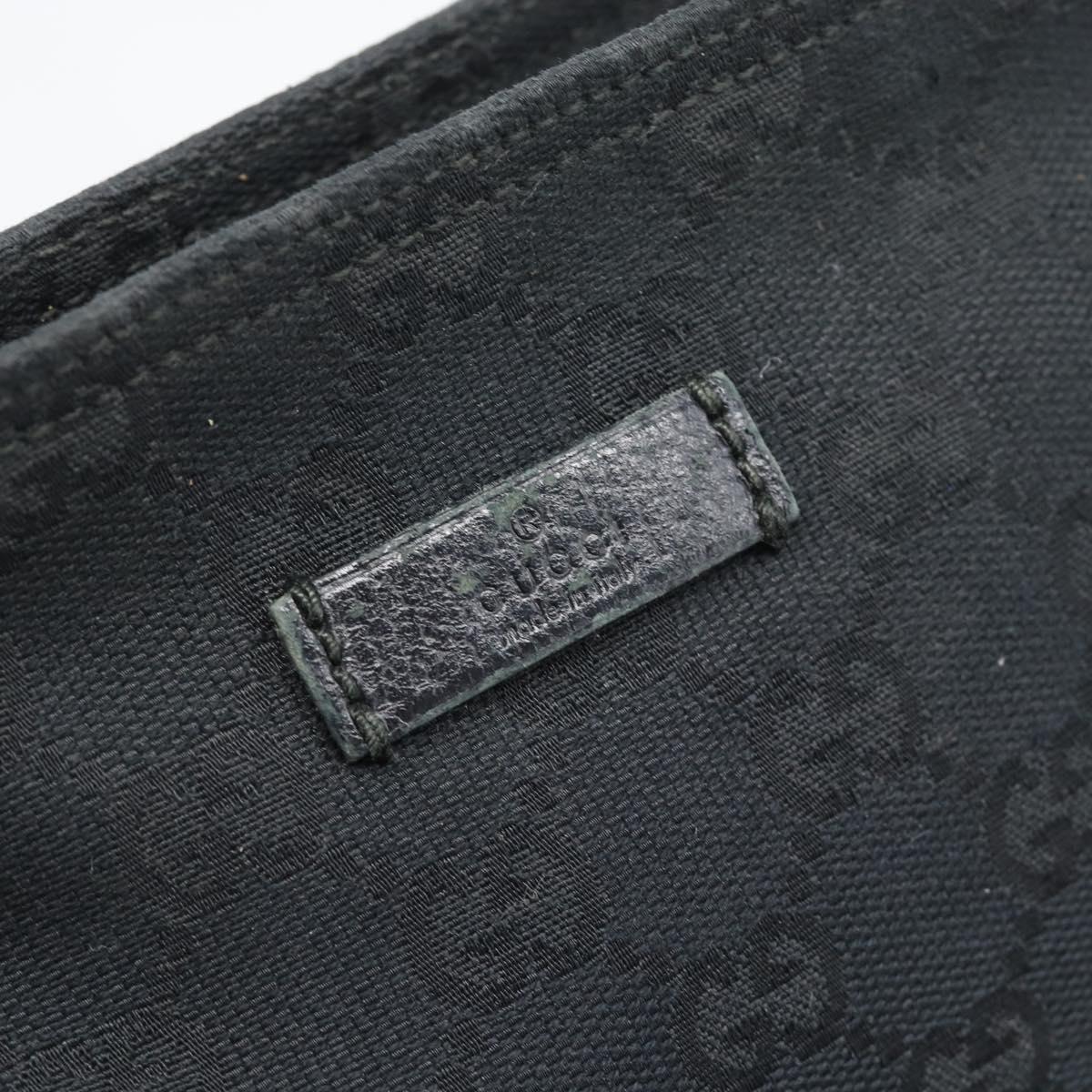 GUCCI GG Canvas Shoulder Bag Black Silver 189749 Auth 196176