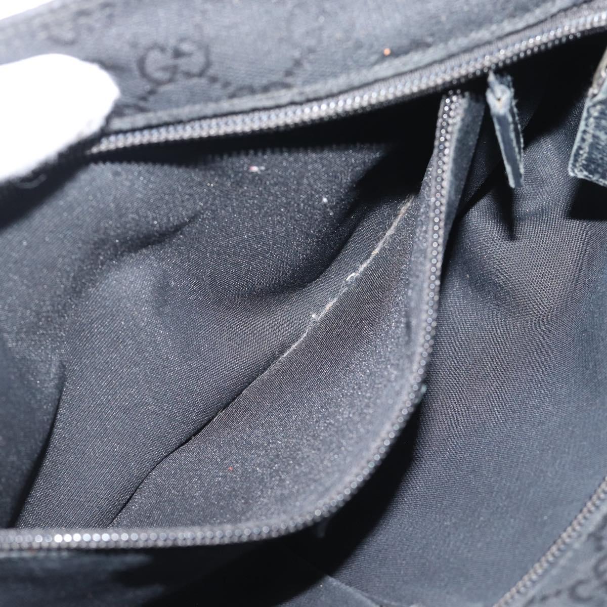 GUCCI GG Canvas Shoulder Bag Black Silver 189749 Auth 196176