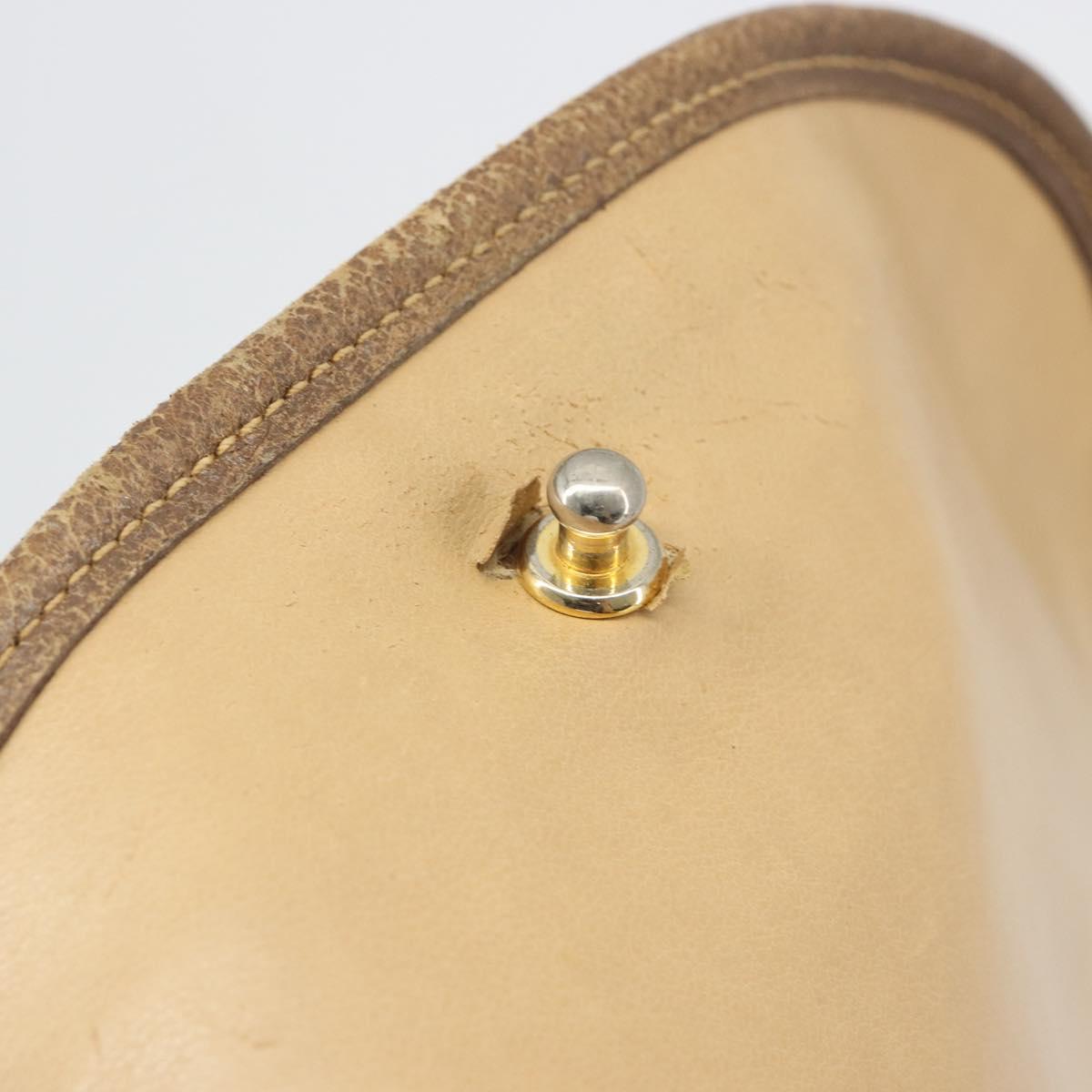 GUCCI GG Supreme Web Sherry Line Clutch Bag PVC Beige Gold Tone Auth 196180