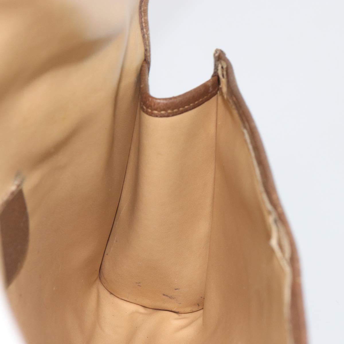 GUCCI GG Supreme Web Sherry Line Clutch Bag PVC Beige Gold Tone Auth 196180