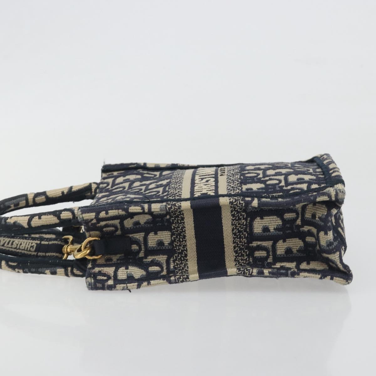 Christian Dior Trotter Book Tote Mini Vertical Phone Bag Navy Auth 196183A