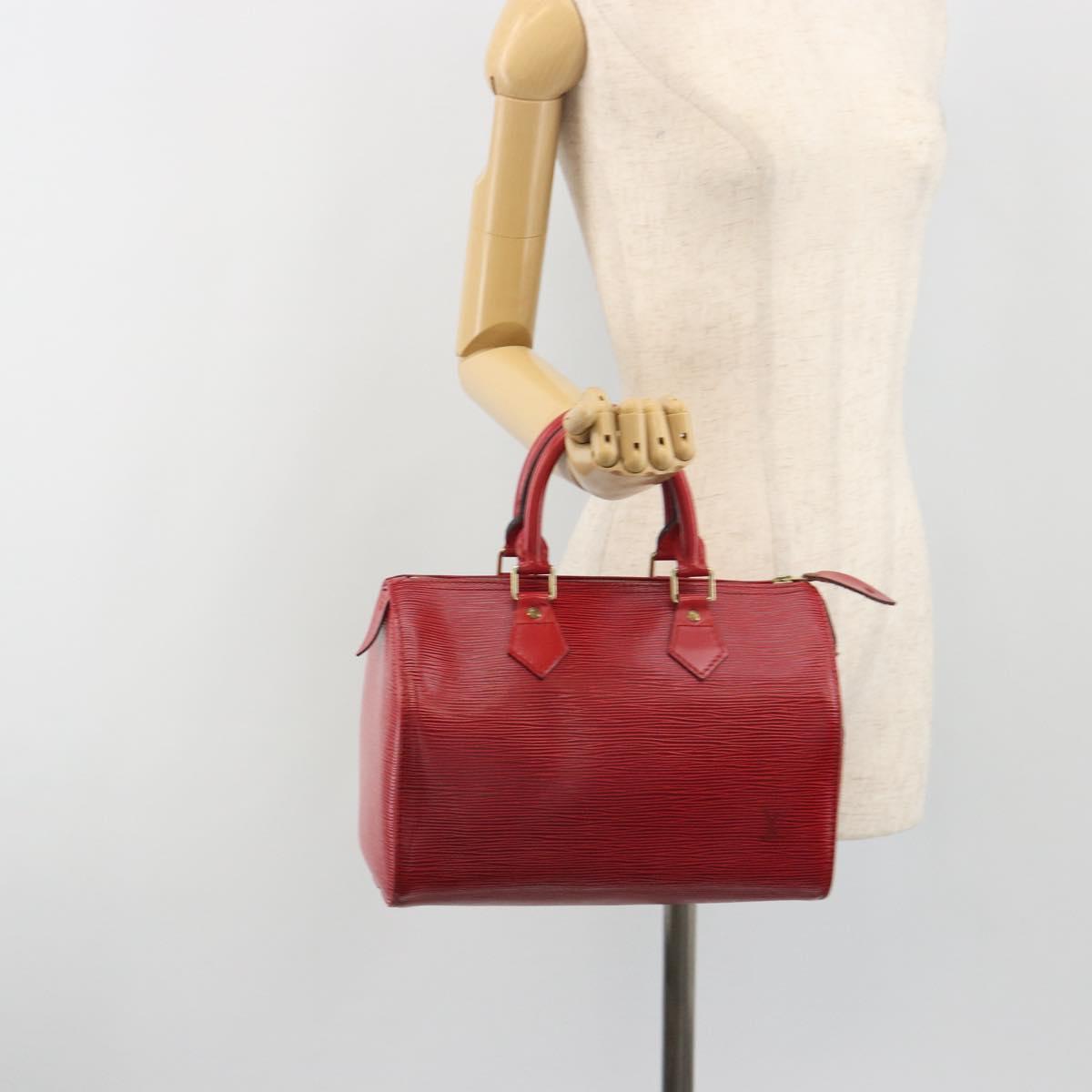 LOUIS VUITTON Epi Speedy 25 Hand Bag Castilian Red M43017 LV Auth 196189A
