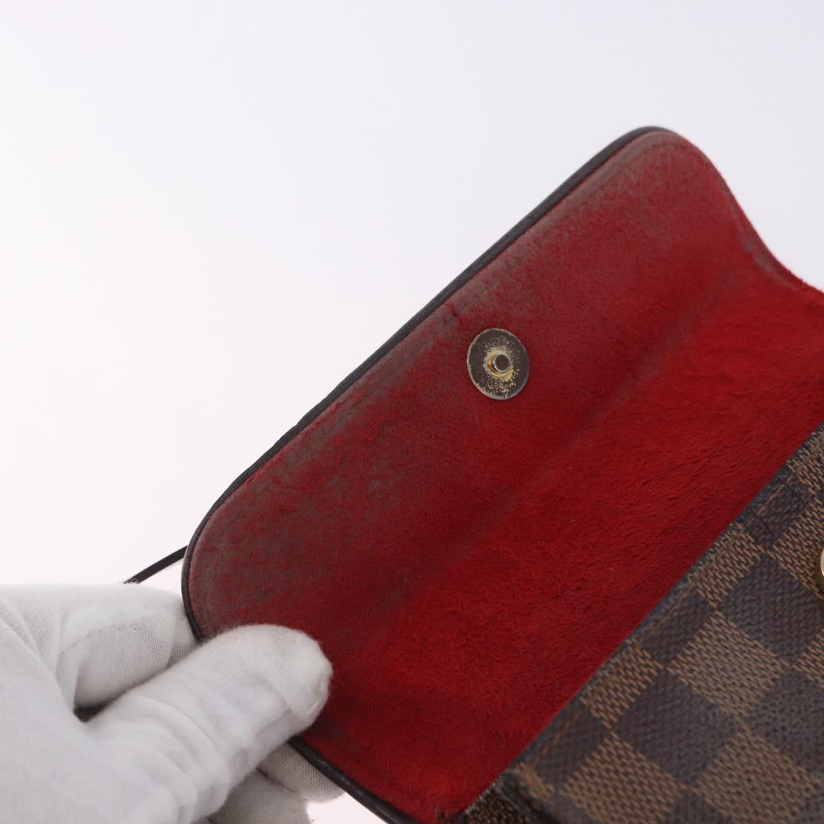 LOUIS VUITTON Damier Ebene Pochette Florentine Waist Bag N51856 LV Auth 196194