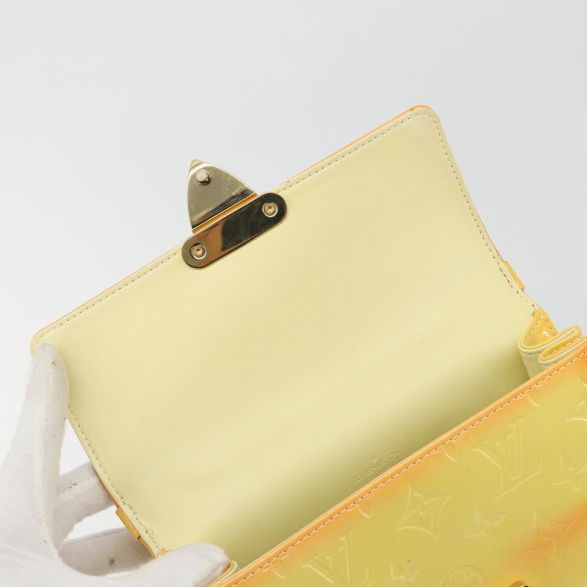 LOUIS VUITTON Monogram Vernis Spring Street Lime Yellow M91068 LV Auth 196196