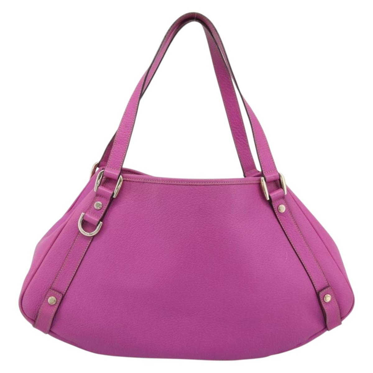 GUCCI Abby Sookie Tote Bag Leather Pink Gold Tone 130736 Auth 196200