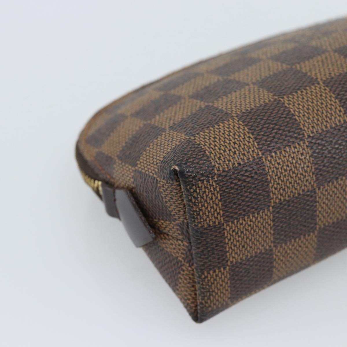 LOUIS VUITTON Damier Ebene Pochette Cosmetic PM Pouch N47516 LV Auth 196212