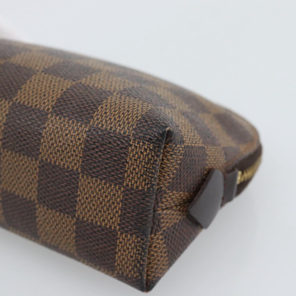 LOUIS VUITTON Damier Ebene Pochette Cosmetic PM Pouch N47516 LV Auth 196212